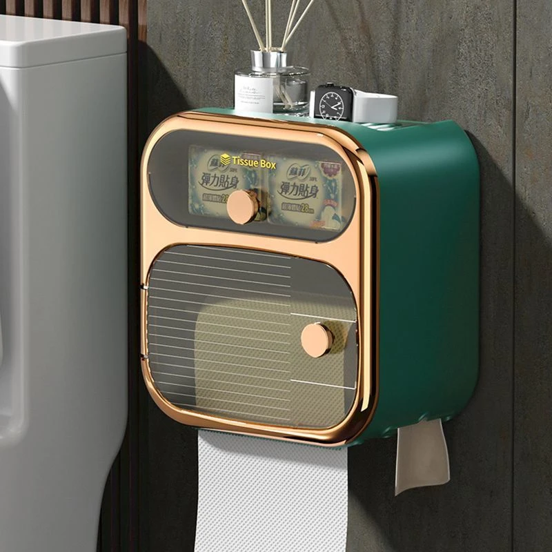 卫生间纸巾盒壁挂式防水厕纸盒免打孔抽纸盒厕所卫生纸卷纸置物架