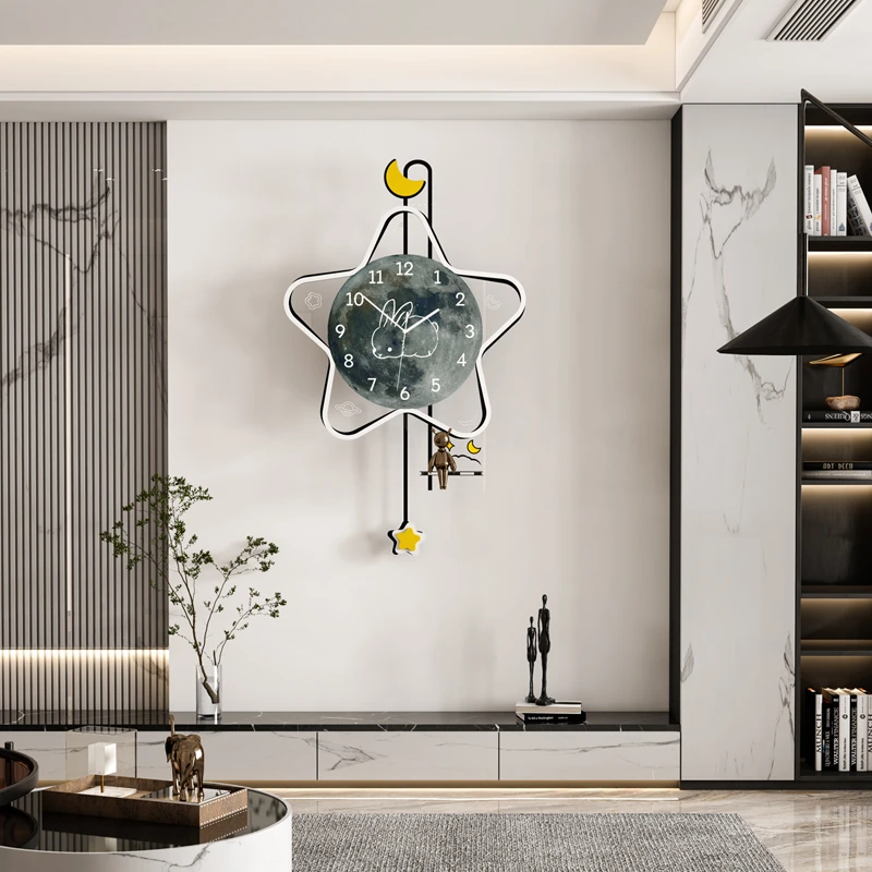 【品牌厂家】卡通网红挂钟客厅家用时钟挂墙创意钟表装饰画现代简约