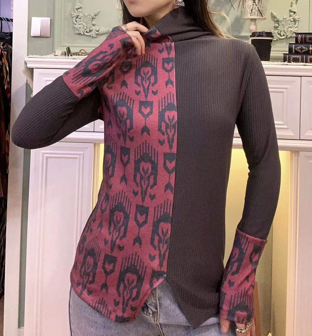 Elmoda 新款拼接款艾特莱斯打底衫03