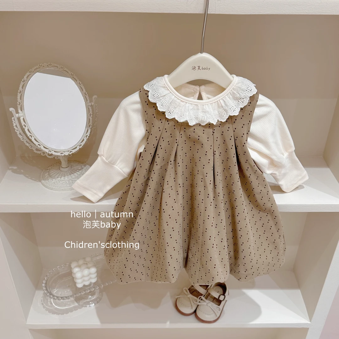 现现在仓女童连衣裙秋装2024新款儿童公主裙小女孩洋气宝宝背心裙