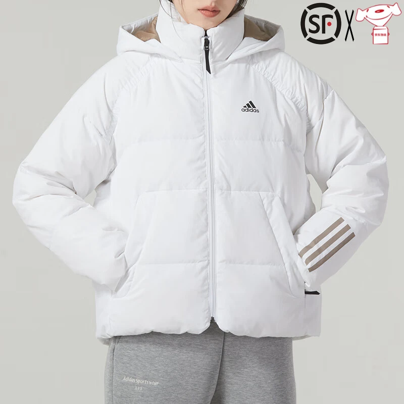 adidas/阿迪达斯女装2023冬新款日常保暖外套休闲时尚连帽羽绒服