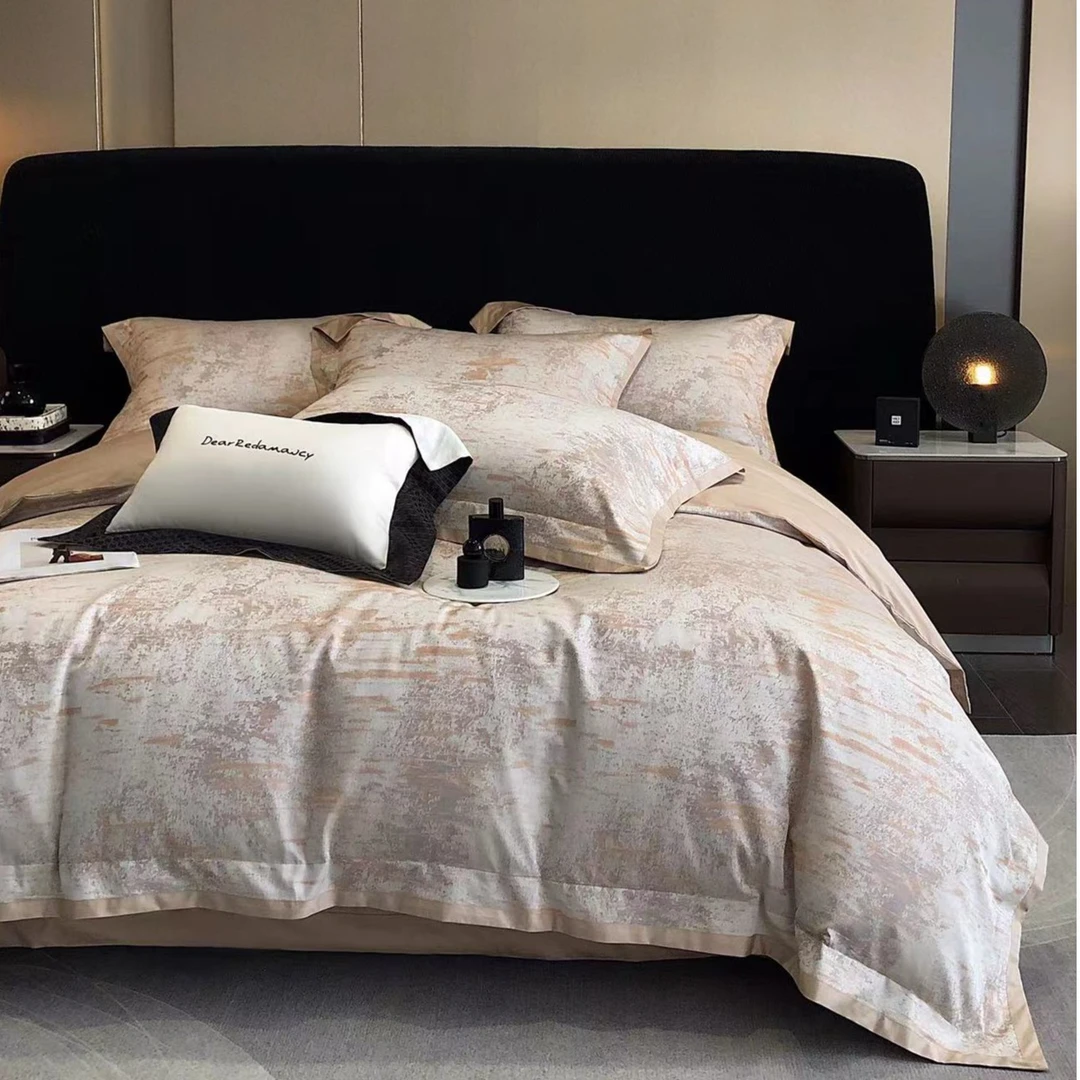 【SeeySe Life】轻奢复古匹马棉贡缎全棉色织提花四件套-优克斯