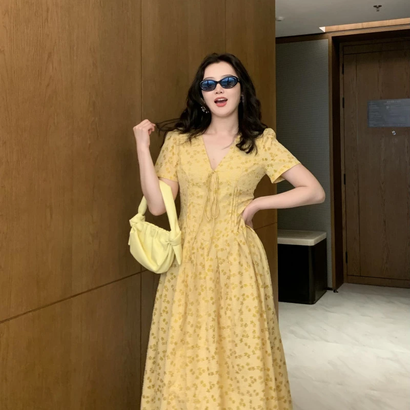 不可机洗！！！YJR叶老本儿 芳煦 显瘦蕾丝百搭复古连衣裙YJR554