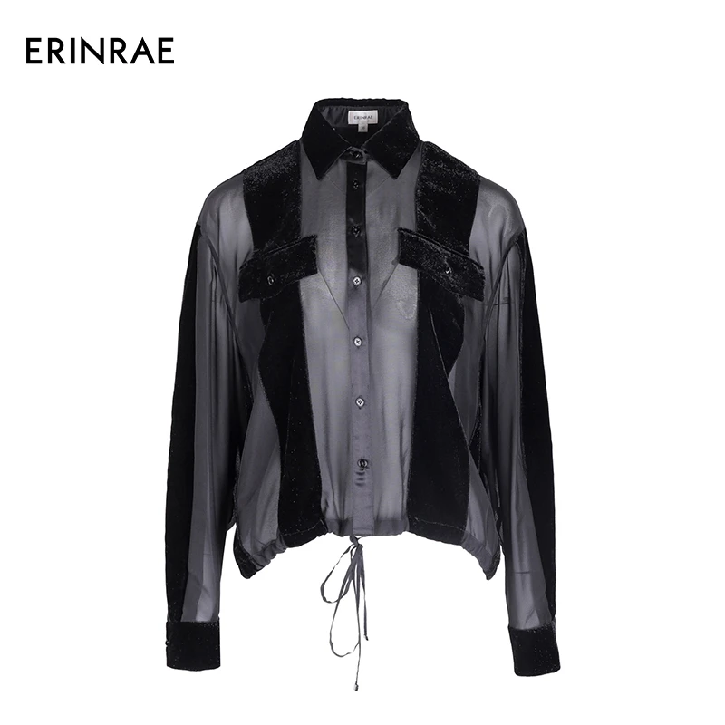 ERINRAE/艾琳睿黑色气质透视长袖EF414226SE20
