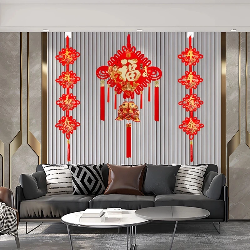 新款大号中国结平安福字立体喜庆吉祥装饰用品客厅背景墙玄关挂件