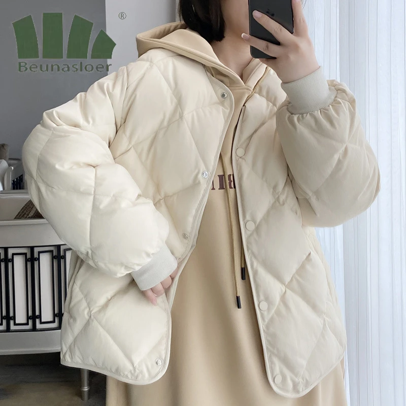 蕉下森林白鸭绒羽绒服菱格纹短款轻薄羽绒衣女款高端女装冬季外套