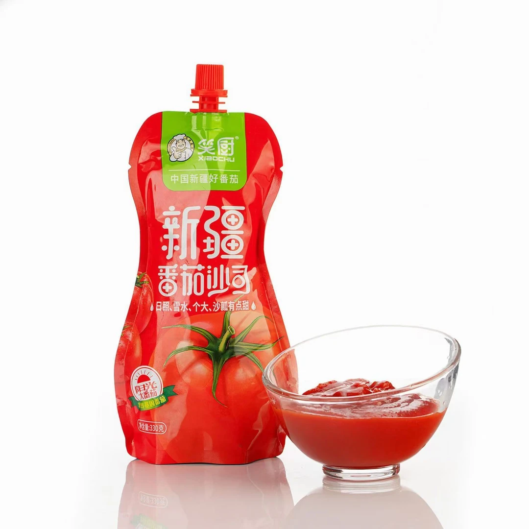 笑厨番茄沙司袋装330g家用蘸酱料0脂肪番茄酱新鲜原味酸甜美味
