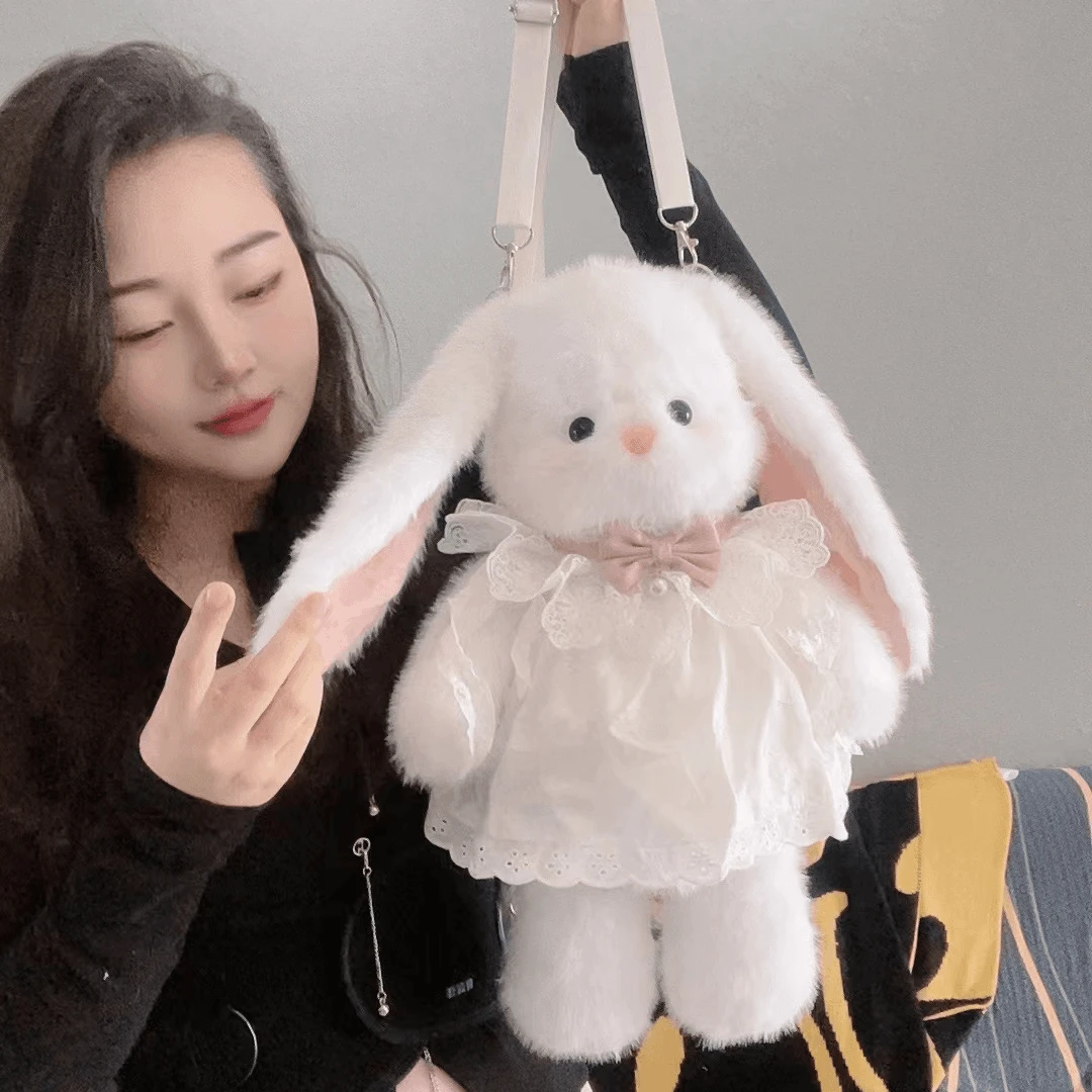 可爱长耳小兔子毛绒玩具女生玩偶包包娃娃公仔双肩背包儿童送女孩