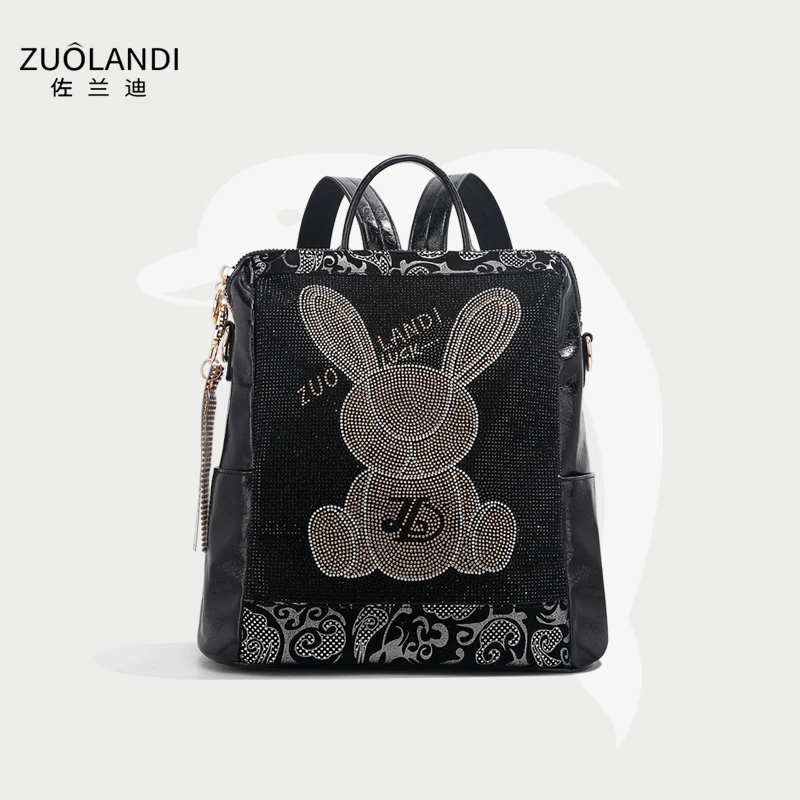 【杨姐补贴长32高27宽17】ZUOLANDI/佐兰迪 烫钻兔年单肩包 3101