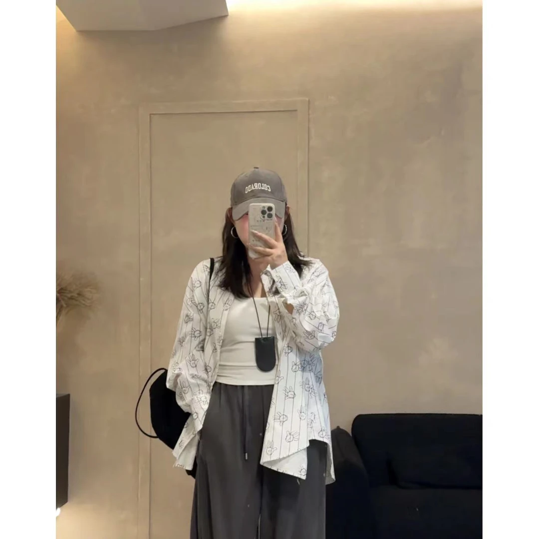 佳佳【威尼幻想】童趣印花两个版本短袖衬衫清冷系禅意衣服女