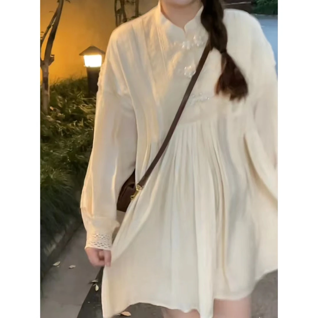 晶咕JGGU【桑稚裙】新中式收褶长短款连衣裙