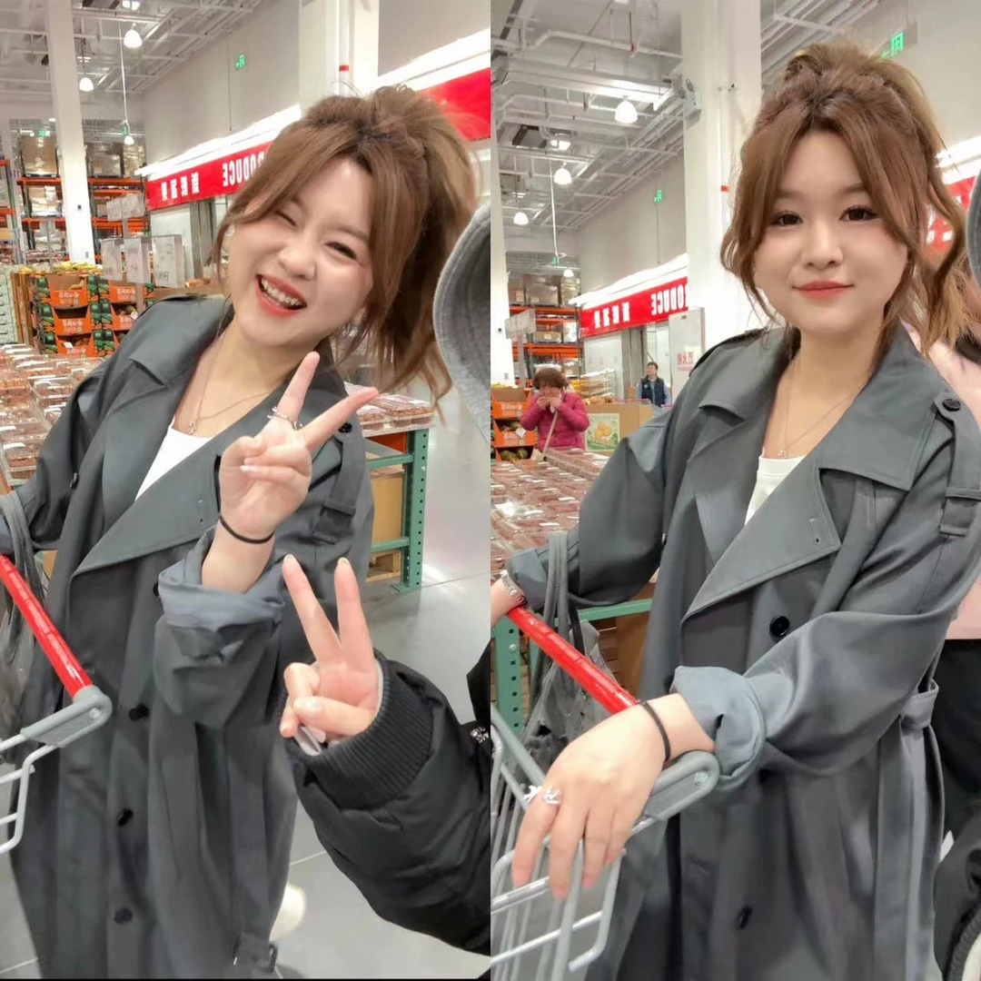 晶咕【英伦格调】双排扣宽松风衣长短款时尚气质高级感中长款