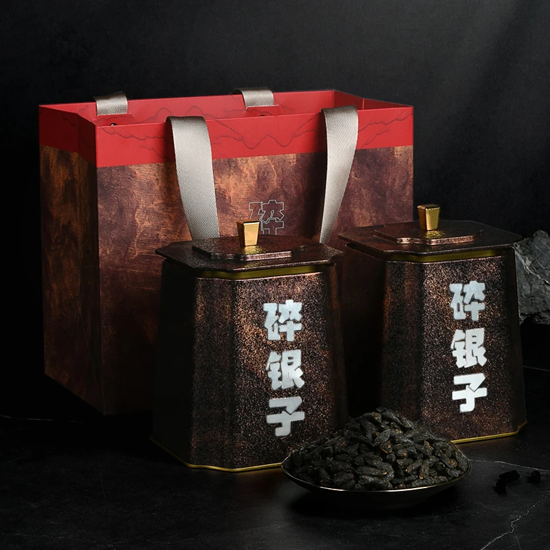 古树茶化石500g醇香碎银子普洱茶熟茶云南老茶头糯米香大颗粒罐装