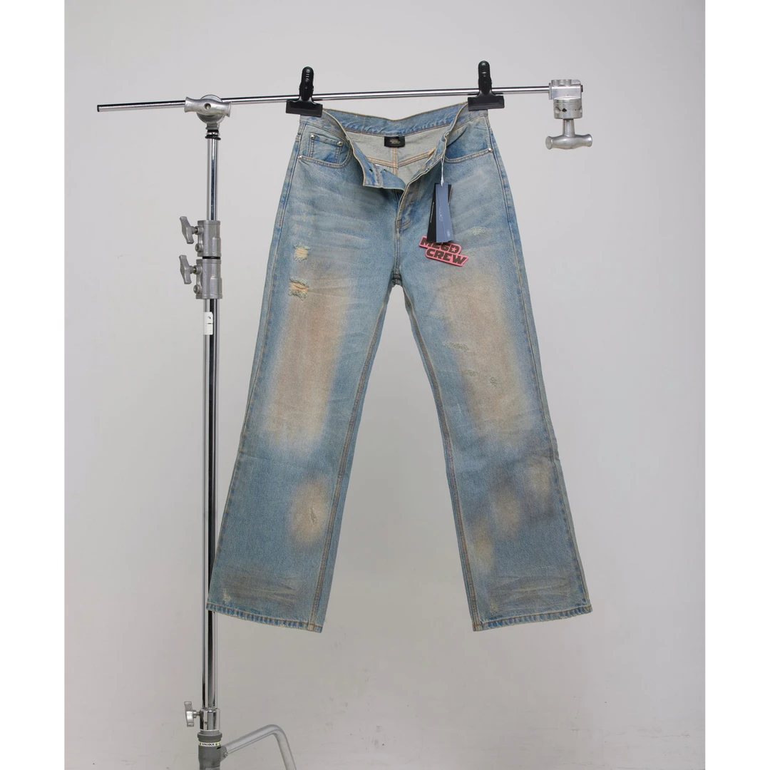 M26D“威廉2.0”泥染破坏阔腿牛仔裤