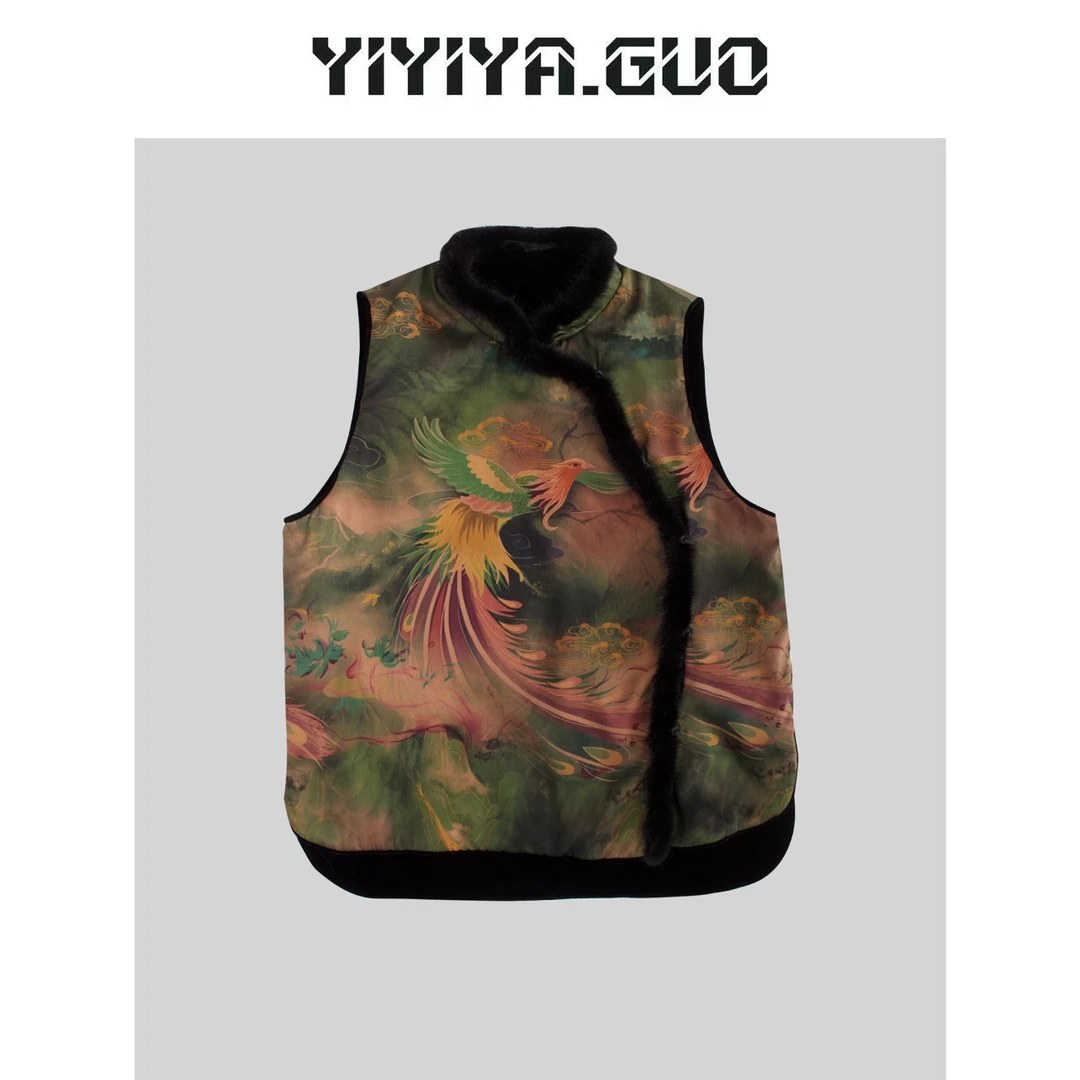 yiyi双面穿黑色无袖毛边上衣20230927