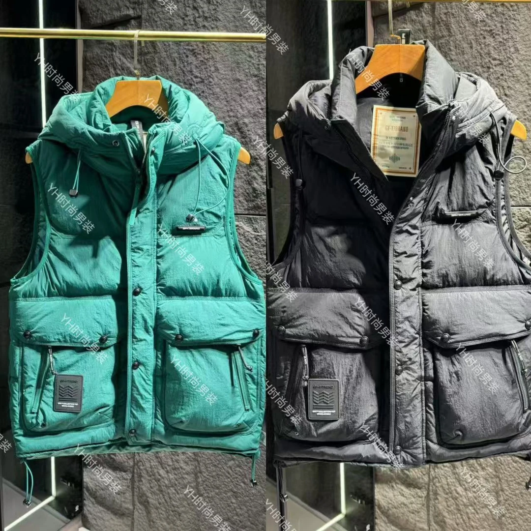 冬季新款高智淡人潮流连帽大兜设计韩版时尚休闲百搭宽松羽绒马甲