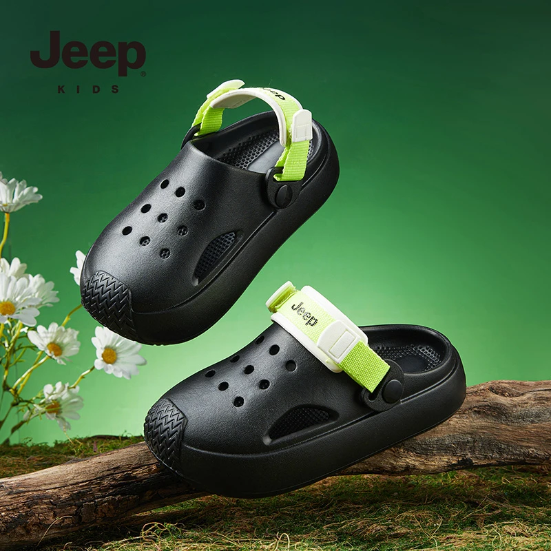 jeep凉鞋儿童洞洞鞋夏季包头凉拖鞋清凉溯溪鞋2024新款男童沙滩鞋