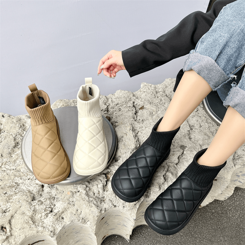 TS/TS2023冬季新款街头ins风圆头高帮厚底保暖休闲百搭时尚雪地靴