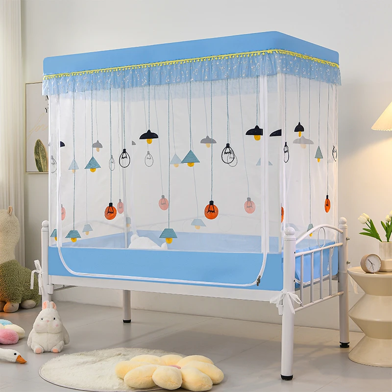儿童蚊帐家用防摔遮光防尘 拼接床婴儿床宝宝围栏蚊帐学生宿舍