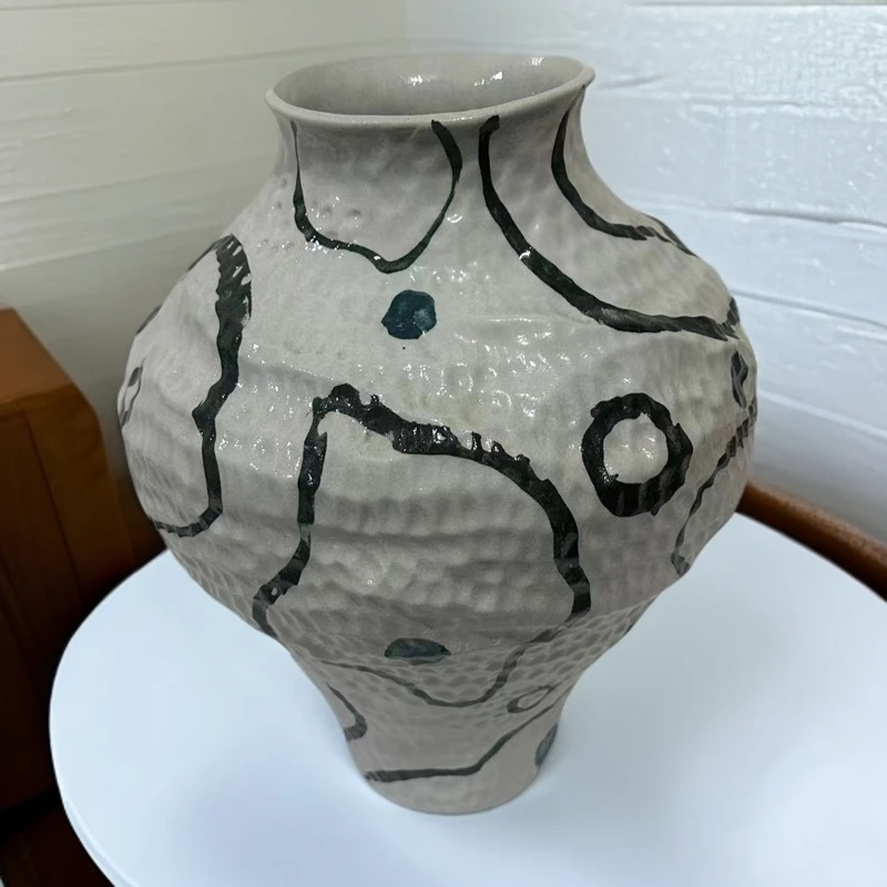 【水墨千姿花瓶】现代手绘别墅酒店样板房陶瓷花器摆件客厅插花装饰