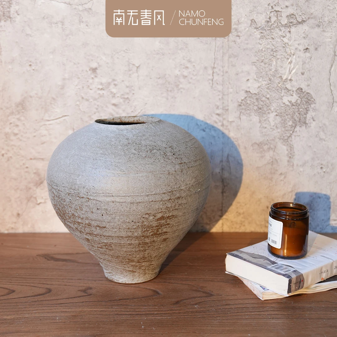 [风玄月陶瓷花器]复古高级感陶瓷摆件侘寂风插花干花花艺装饰花瓶