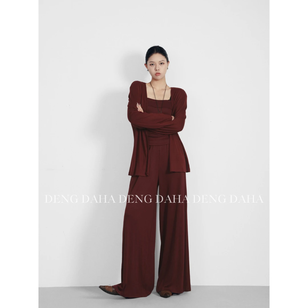 「暮色温柔」2024秋季设计师百搭显瘦气质三件套 HBZC641107 nnassa