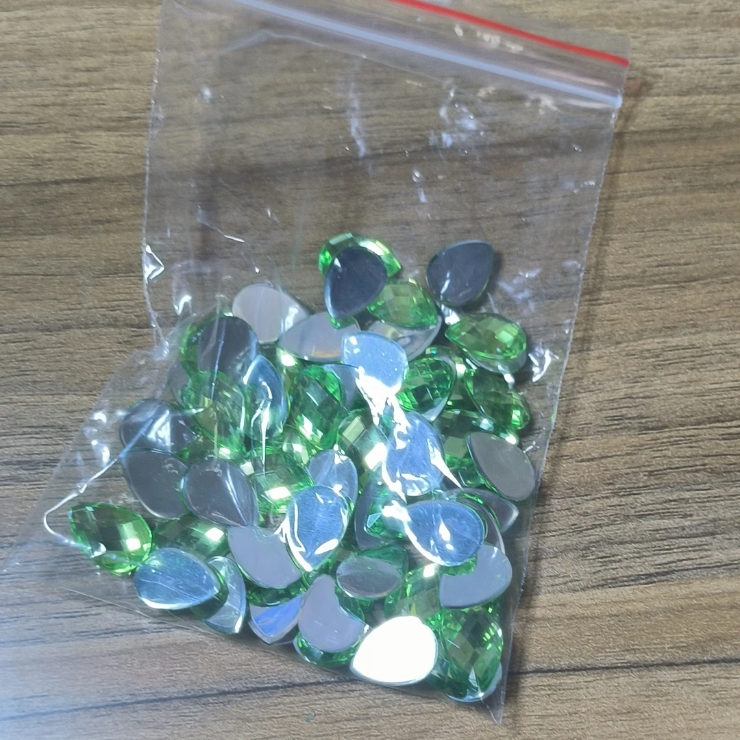 平底水滴亚克力凤尾钻石孔雀diy手工装饰配件