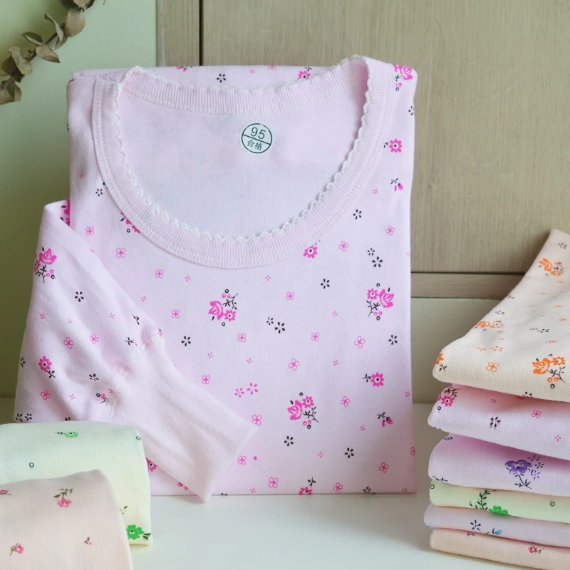 100%纯棉内衣上衣女低领棉毛衫薄款全棉秋衣中老年人圆领保暖线衣