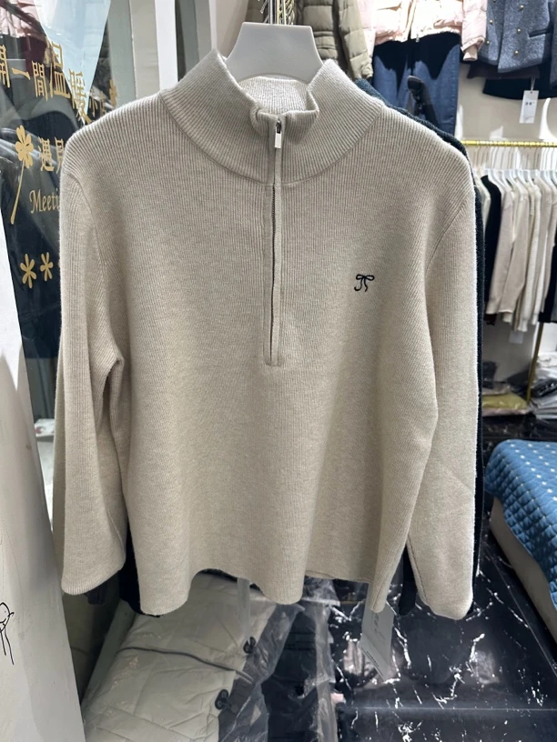 冬季高领拉链针织毛衫