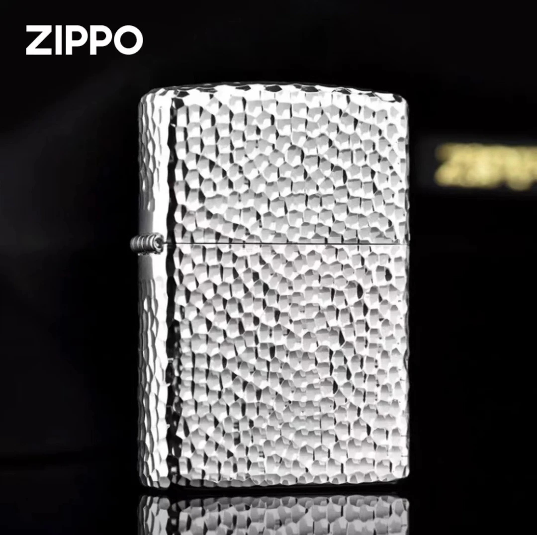 ZIPPO打火机DIY 镀银陨石坑常规机男士防风银色个性手雕经典 工艺