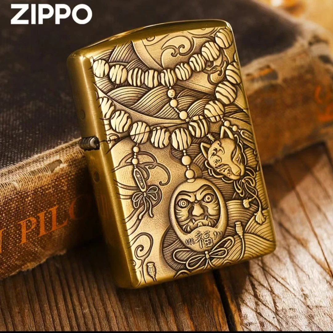 zippo打火机【达摩蛋】纯铜浮雕 盔甲机 男士 煤油 防风  DYJ1