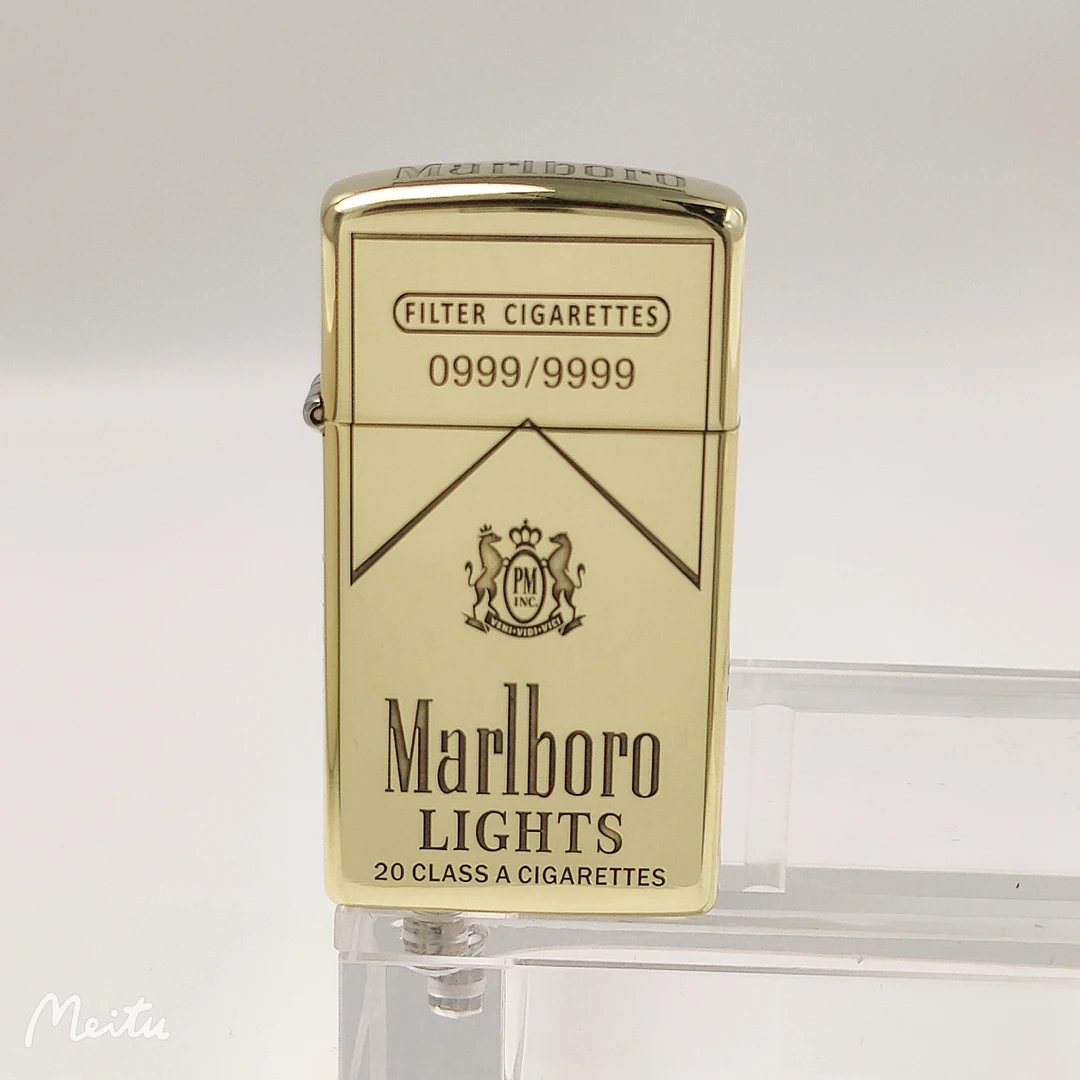 zippo打火机【万宝路】纤巧纯铜 精雕常规机 防风 煤油 男士 DYJ1