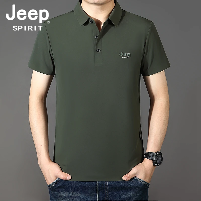 JEEP吉普短袖T恤男2023夏季新款polo衫商务休闲时尚男装衣服半袖