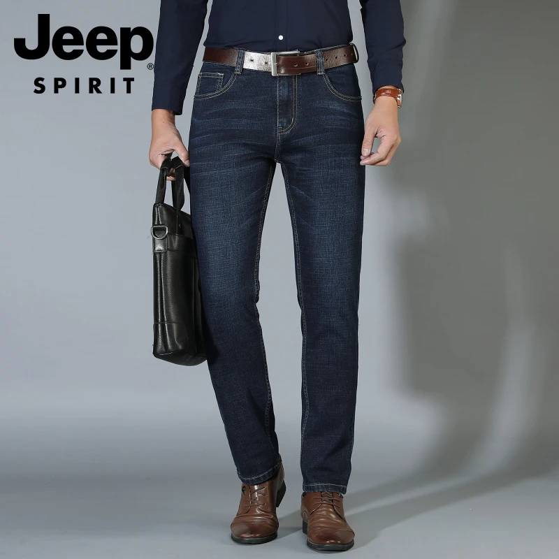 JEEP吉普牛仔裤男8003秋冬男士新款宽松直筒裤男裤青年男装长裤子