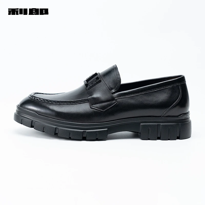 利郎官方 头层牛皮乐福鞋男士商务休闲豆豆鞋2024新款时尚鞋子男