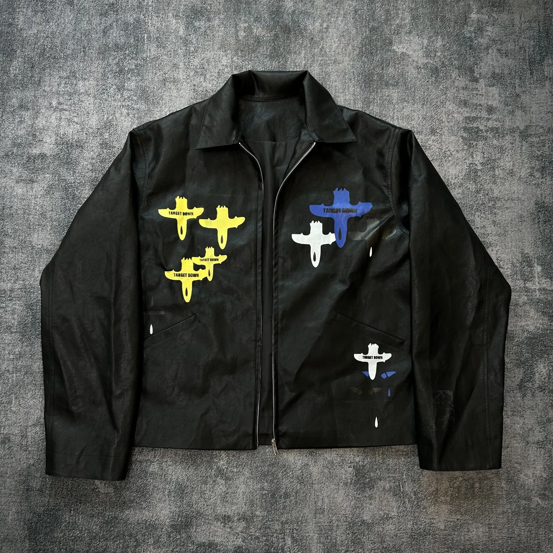 目标击落新款 重磅美式复古夹克皮衣皮衣
