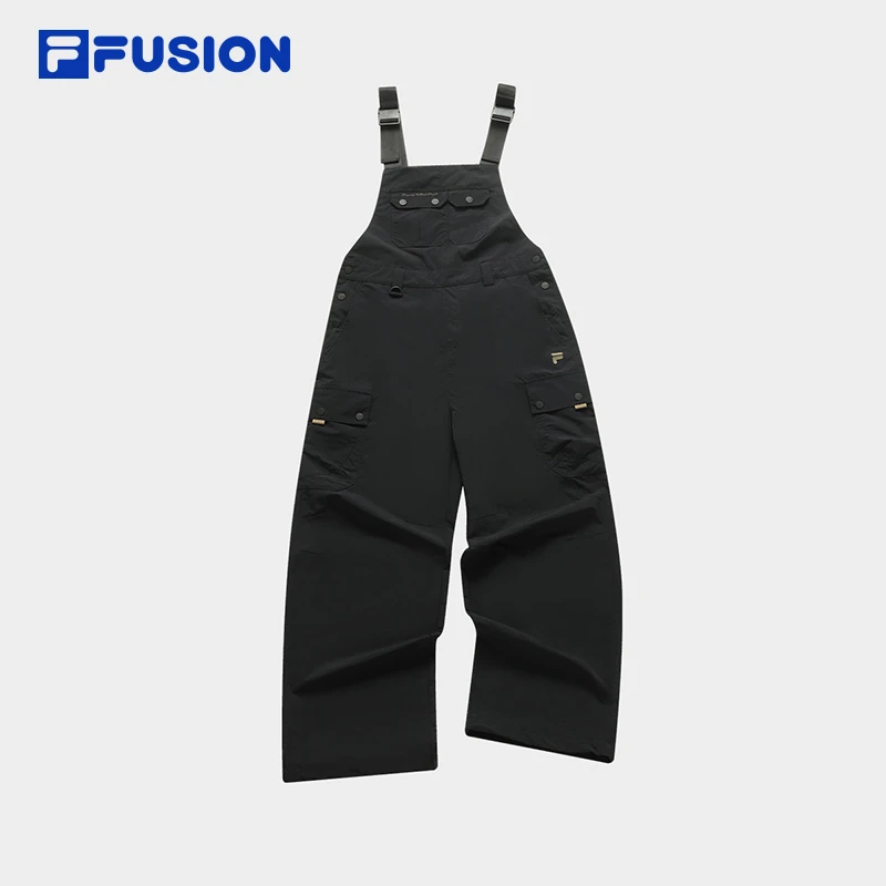 FILA 斐乐女装背带裤新款潮流百搭宽松梭织休闲裤T11W421303F