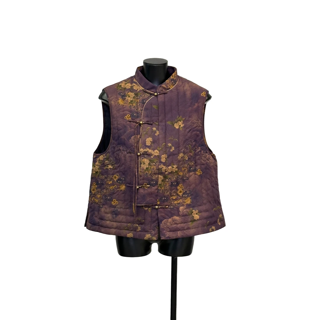 「利琪高订」国风大码显瘦气质多色提花休闲百搭棉马甲A5530