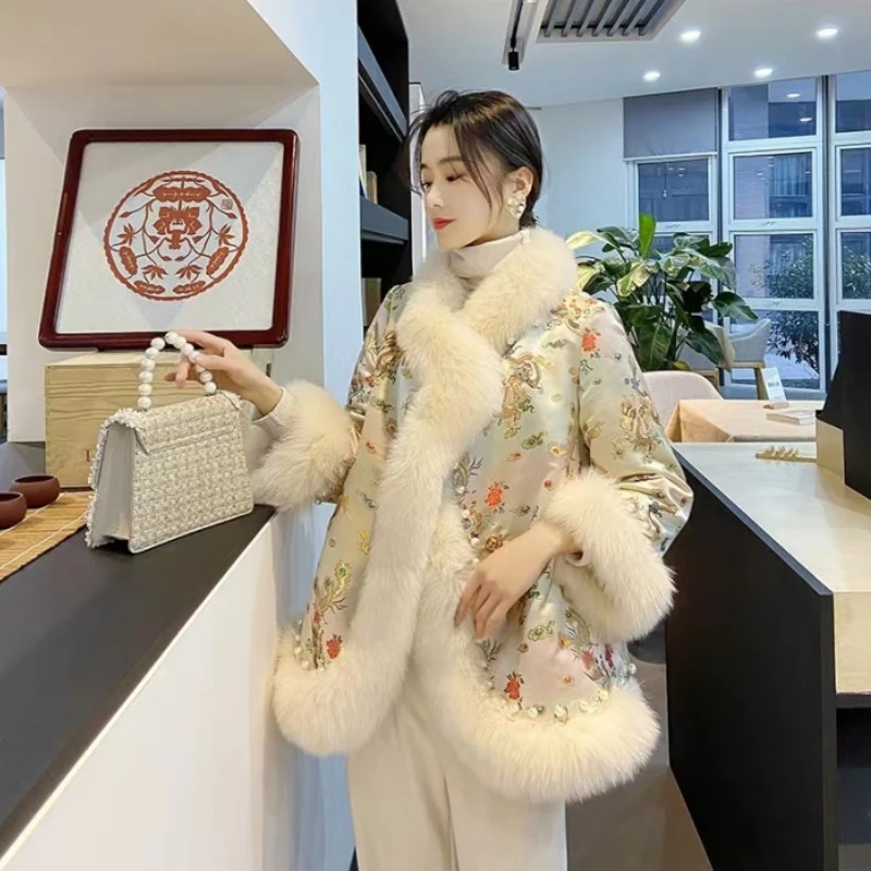 【大敏自留】中国风新中式款仿狐狸毛气质网红时尚加绒保暖冬季毛绒