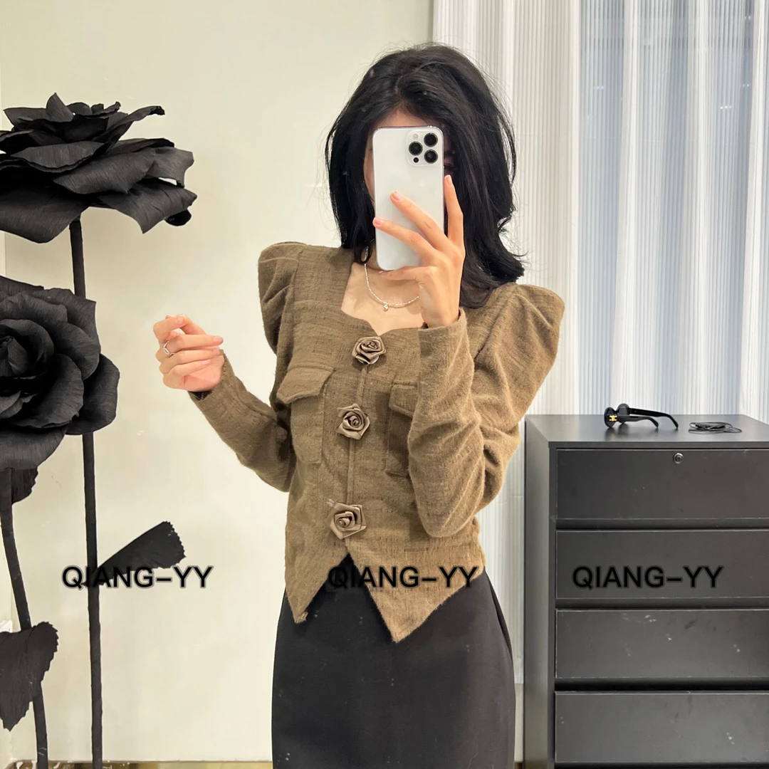 QIANG-YY早秋季新款设计感小众气质洋气百搭时尚上衣265