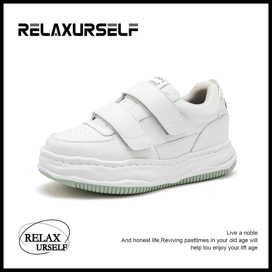 RELAXURSELF四季时尚厚底增高小白鞋百搭溶解鞋潮流运动休闲板鞋