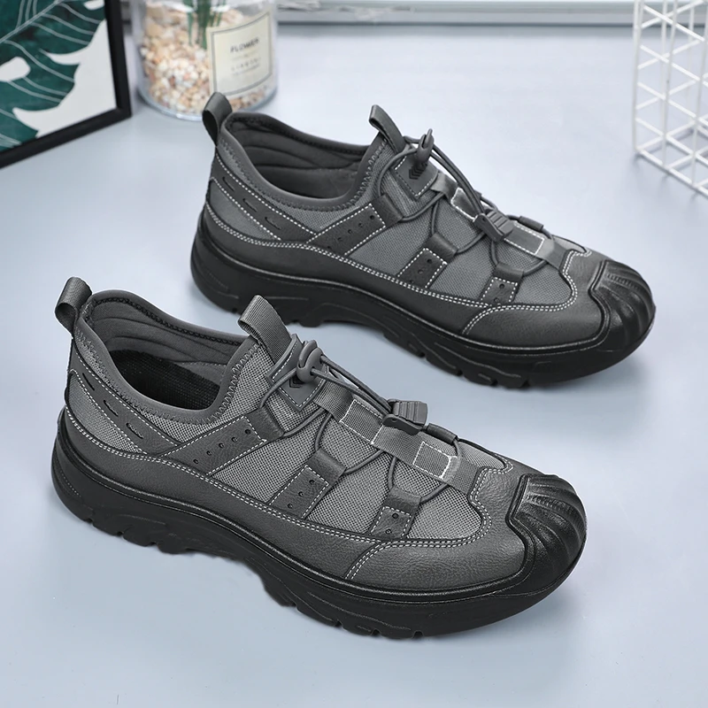 户外运动休闲鞋男2024春秋新款防滑耐磨登山鞋软底舒适透气健步鞋