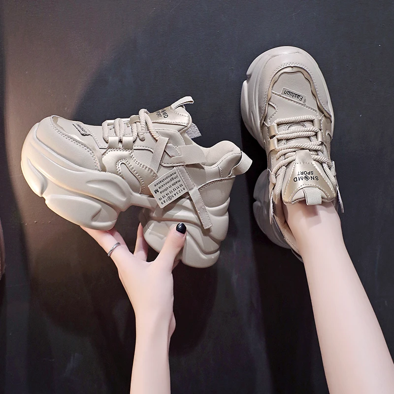 松糕底老爹鞋女2024新款轻便显脚小薄款女鞋春秋款时尚百搭休闲鞋