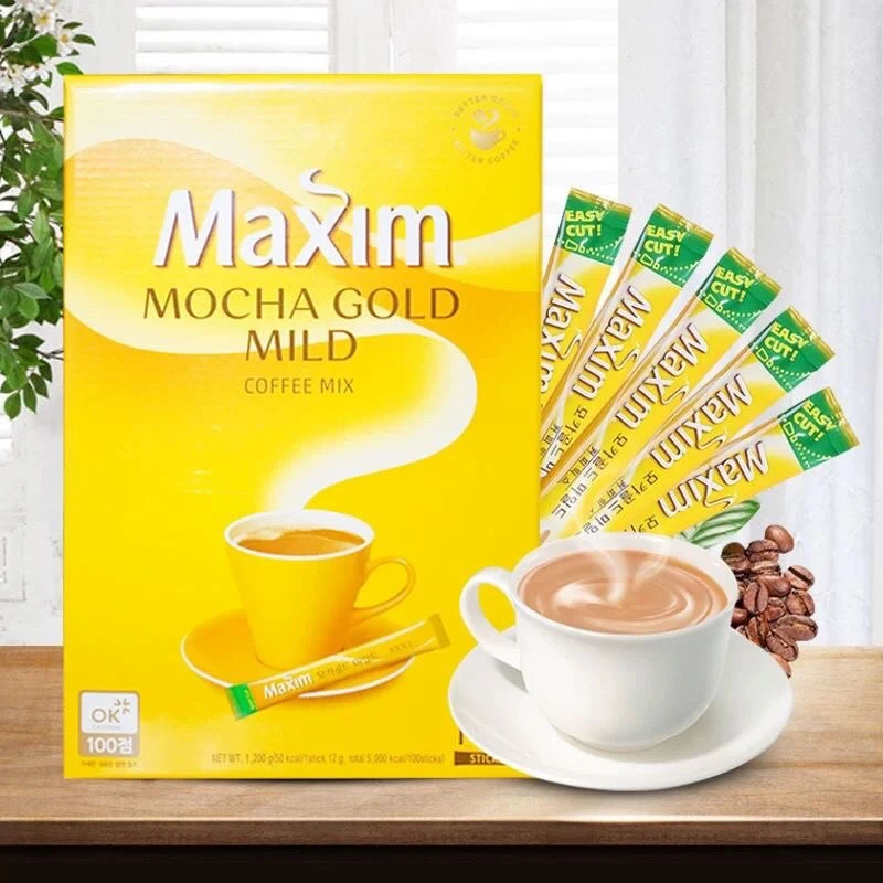 韩国进口 麦馨咖啡1.2kg100条装 黄麦馨速溶咖啡早起办公好伴侣
