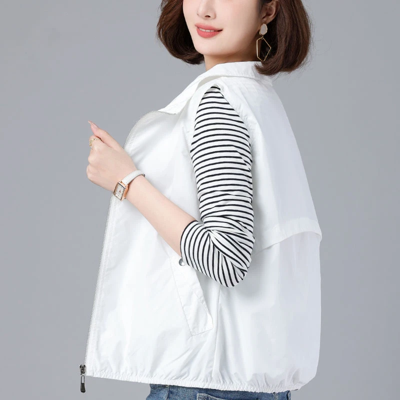 中年妈妈春夏洋气薄款马甲女短款外搭2024新款小个子夏季坎肩马夹