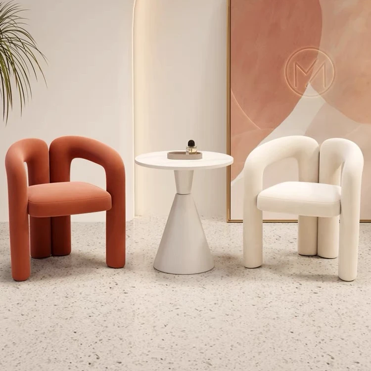 北欧单人沙发轻奢酒店售楼处接待洽谈桌椅组合美容院休息会客圆桌