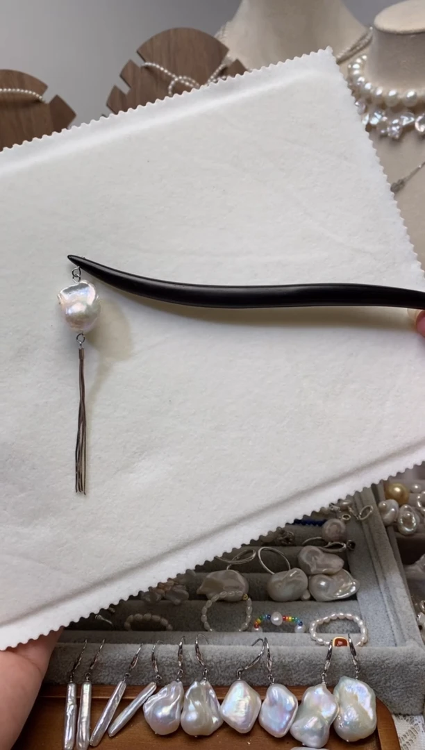 【闪购商品】淡水珍珠发饰银S925镶嵌发簪