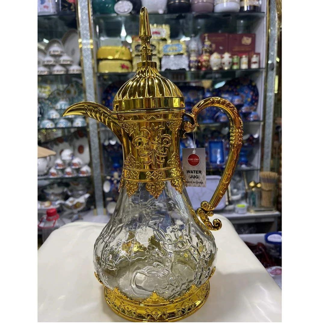 民族风洗手壶套装玻璃壶手工高档复古家用金色欧式创意时尚