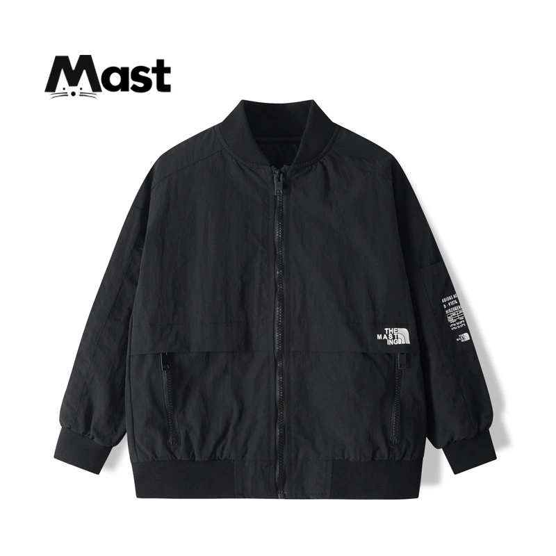 【现货】春款童装中大童纯色外套2024年新款儿童拉链上衣春秋男童潮