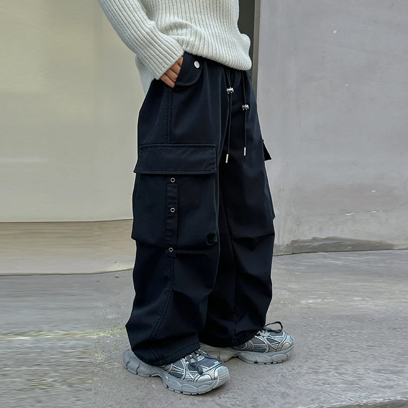 【现货】秋冬青少年中大童宽松可收口加绒工装裤2024口袋休闲裤百搭